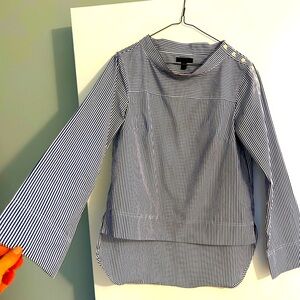 J. Crew Blue and White Striped Shirt - size 0